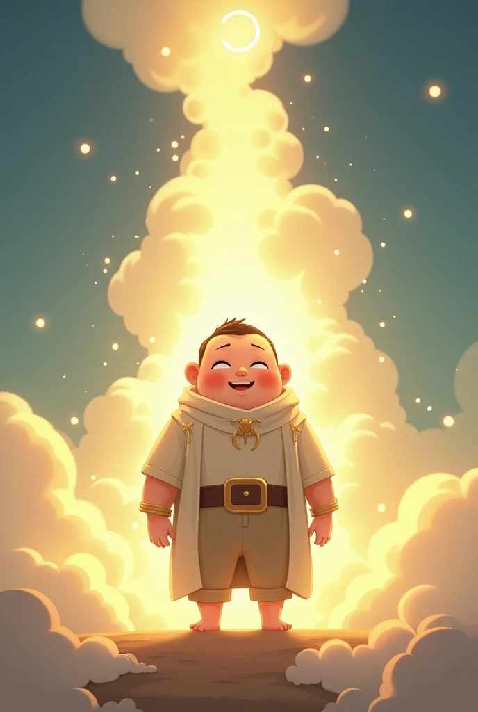 Create a 2d Light Guardian short chubby man 