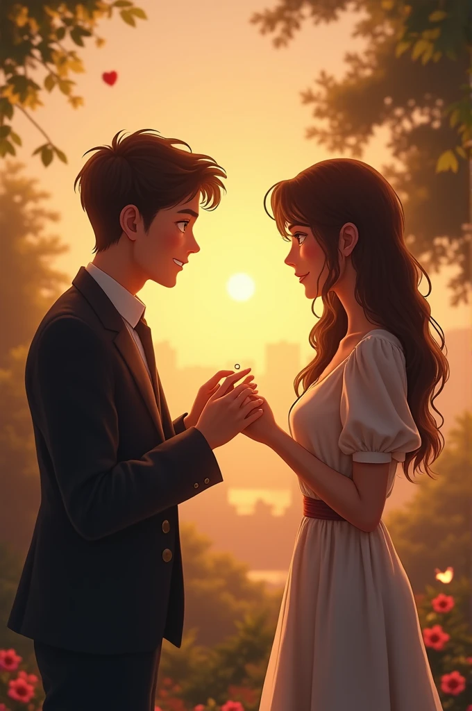 A boy proposes a girl