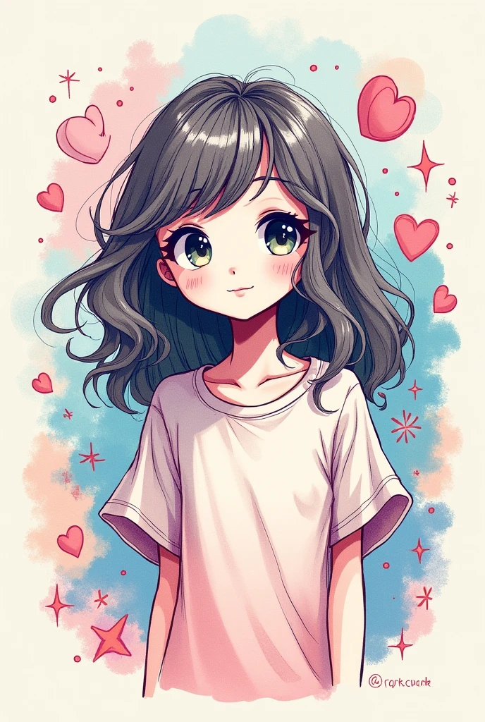 Design an sketch art to paste on t shirt for girls