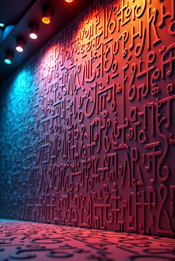 A wall full of bass clefs
