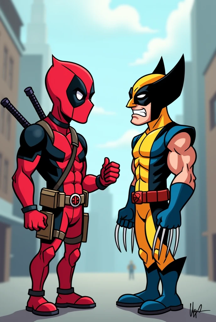 DEADPOOL AND WOLVERINE CARTOON SAYING HIS WELL
