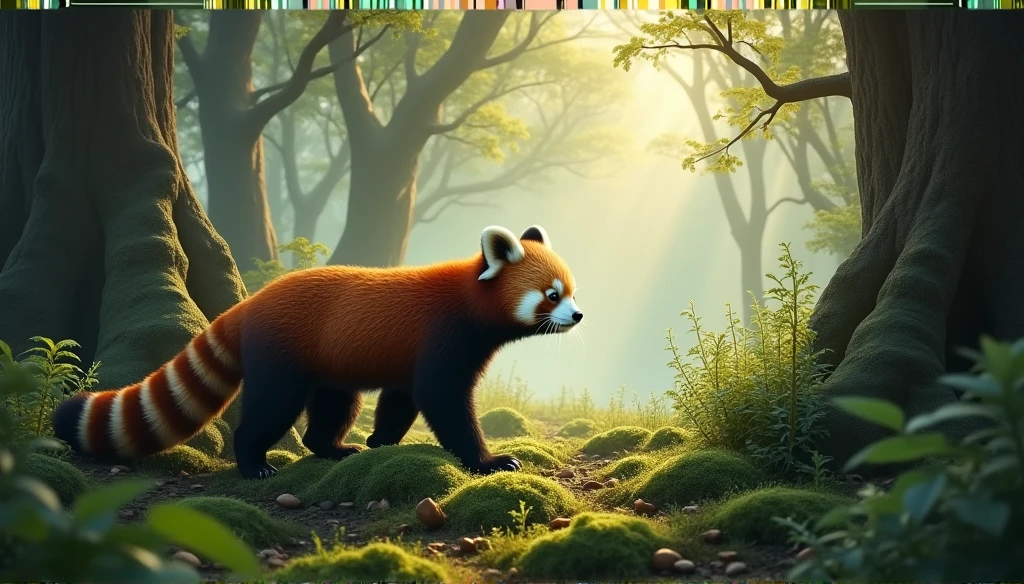 Red panda in the forest，Mysterious Forest