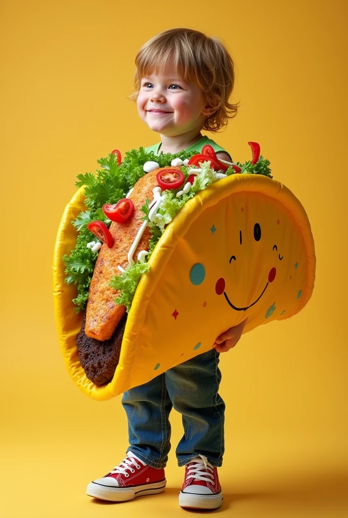 Taco costume for kids dressed as a fish 