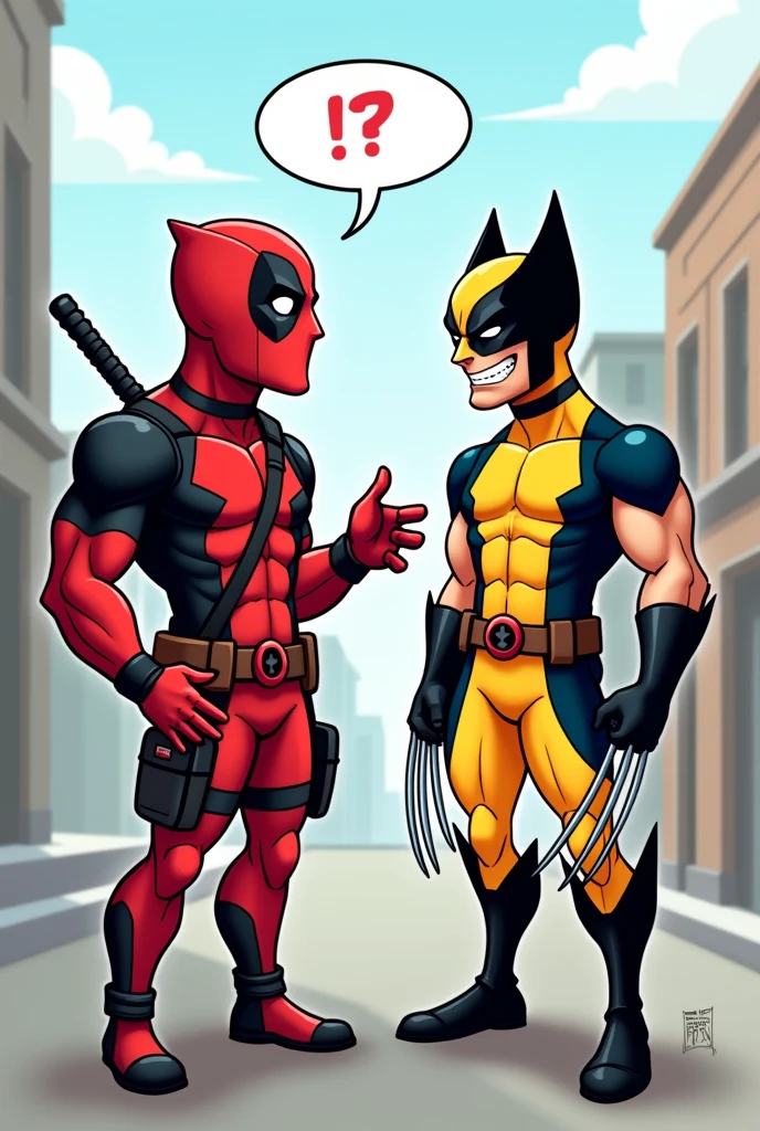 DEADPOOL AND WOLVERINE CARTOON SAYING HIS WELL