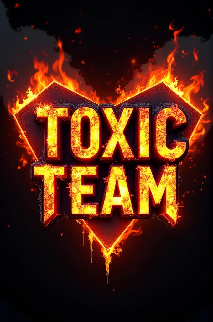 Free fire gaming logo with title as Toxic Team with fire colur background