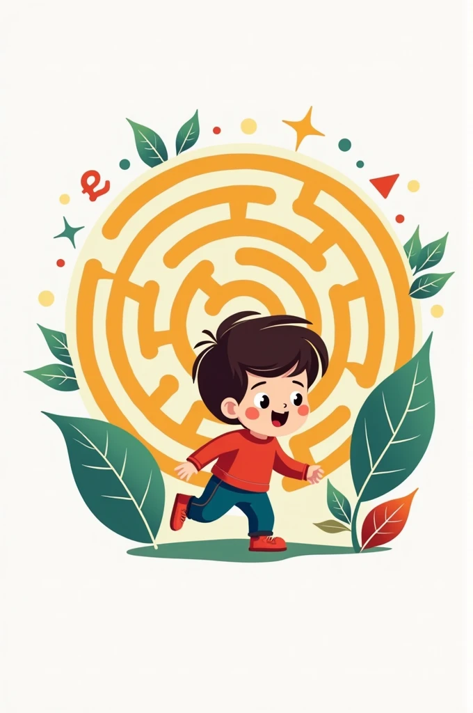 I need to create a logo of a child in a maze that has to do with mathematical thinking for preschool