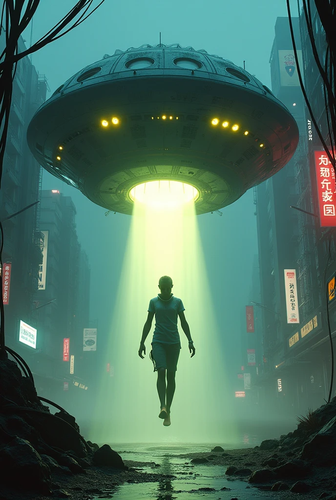 Alien abduction cyber punk