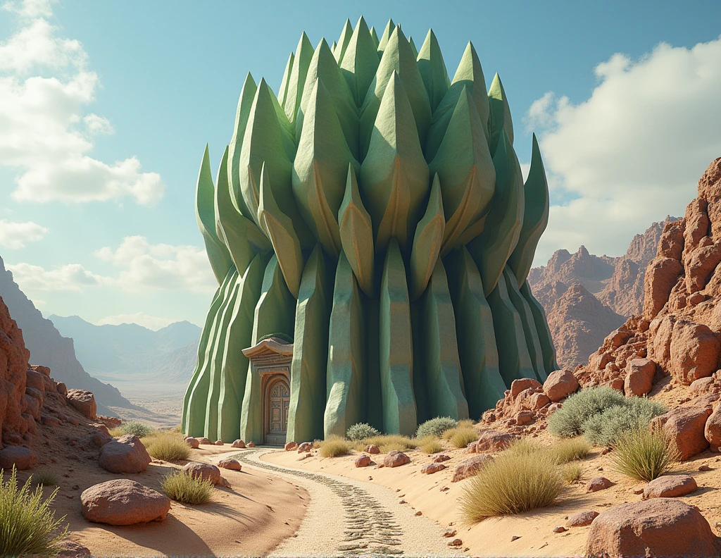 giant succulent home, in a desert.