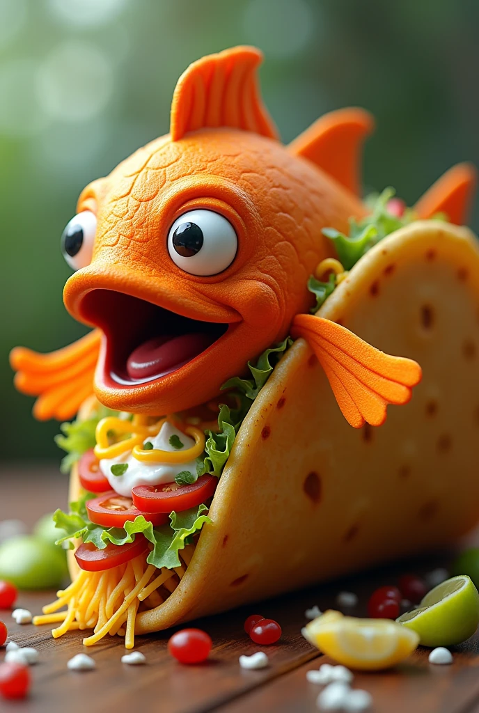 Fish costume on a taco