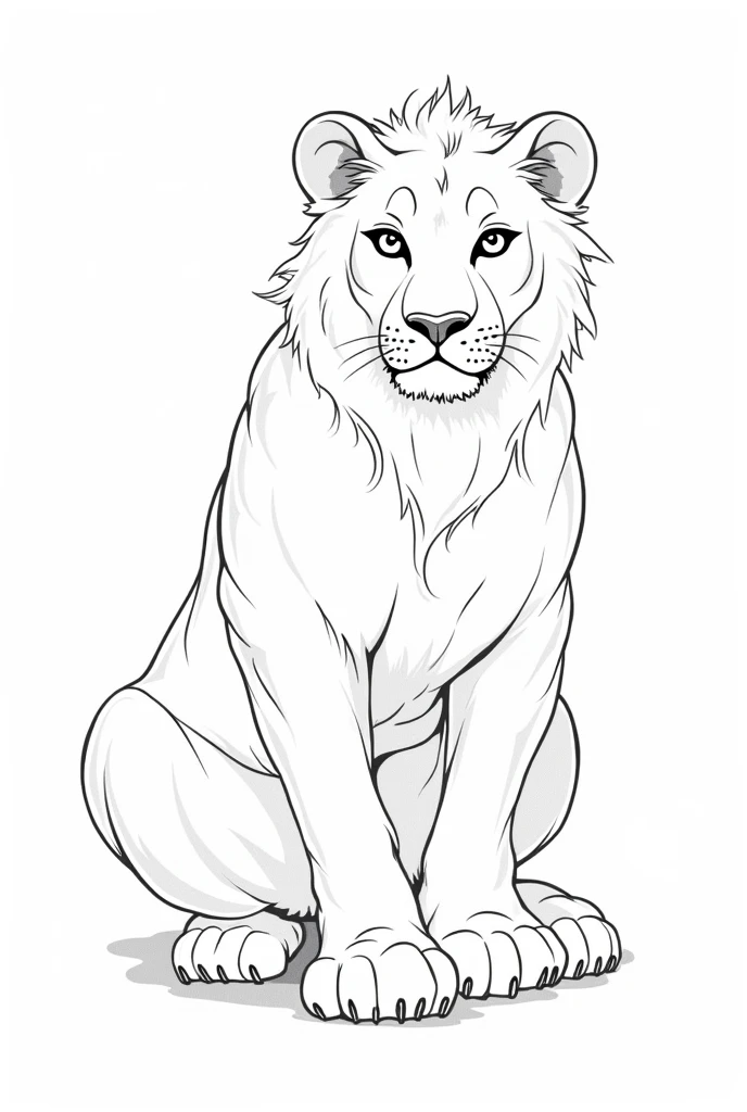 Create a drawing of a female lioness as a coloring page