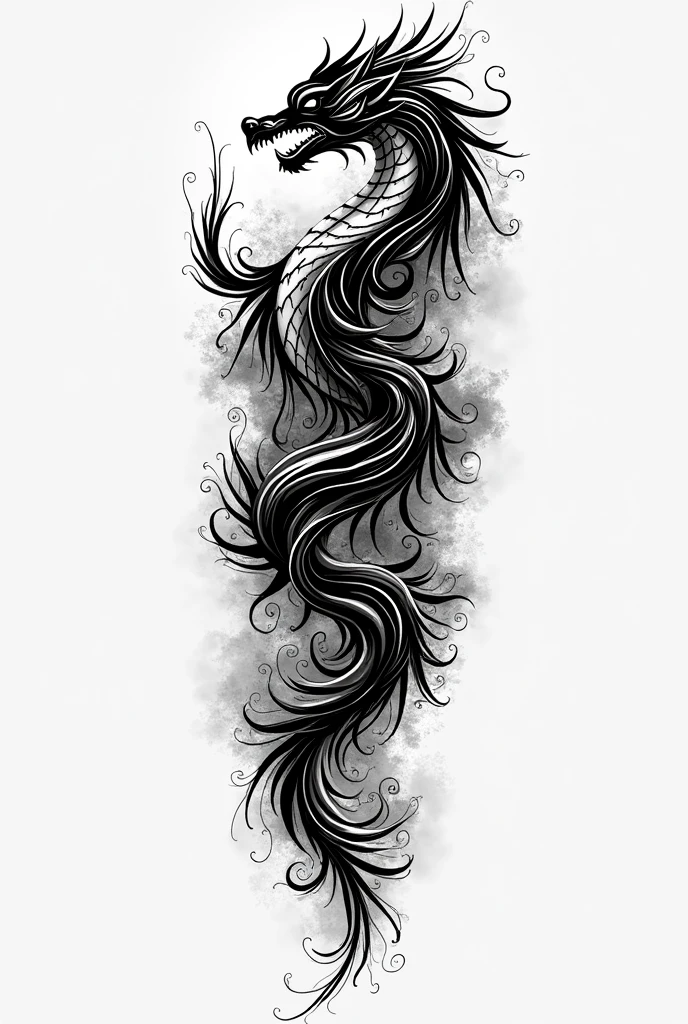 Create an original tattoo, amazing and black and white for the arm