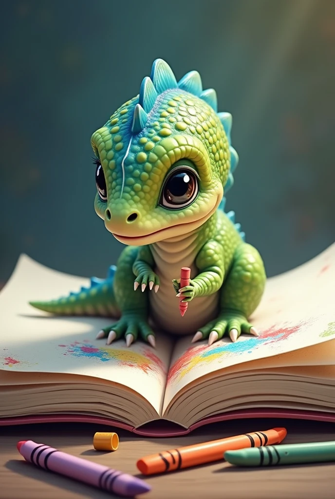 Book Pages Coloring dinosaur baby