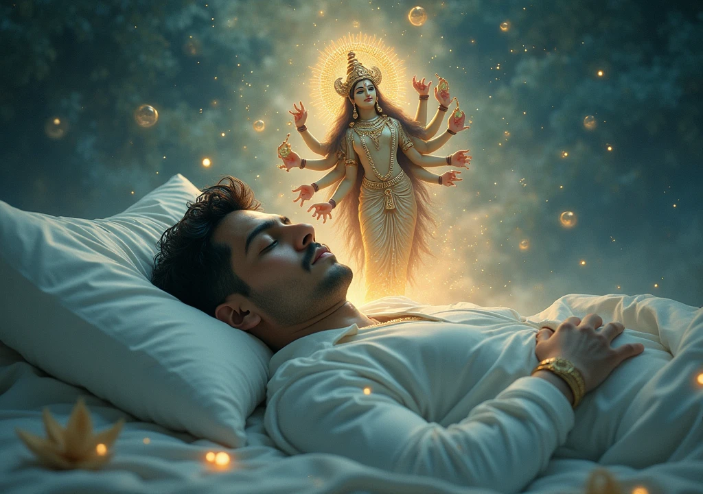 man sleep and dream on happy durga devi