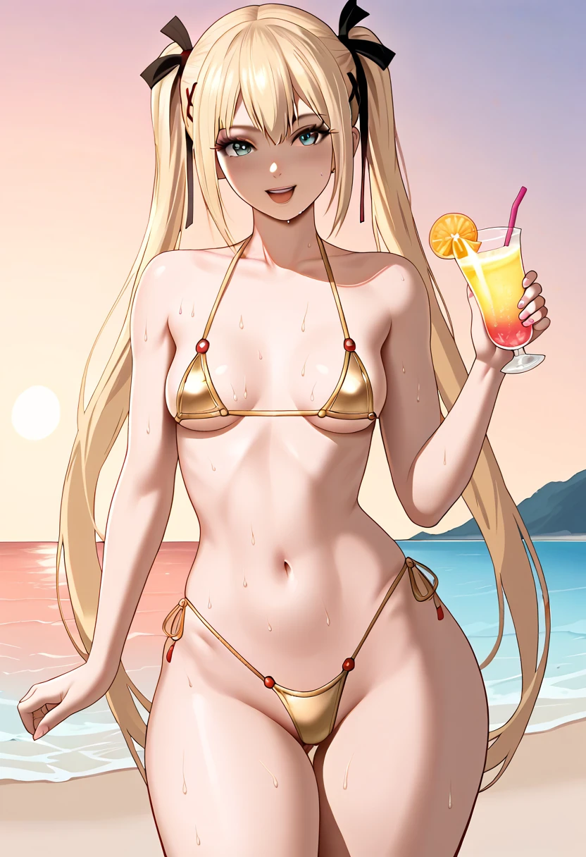 (best quality:1.2), 1girl, Sweat, Venus, cowboy shot, Marierose, DOA, blonde hair, Venus bikini, fortune bikini, jewelry, navel, posing, cute, sexy, expressive face, happy, posing with drink, beach, (best quality:1.2), 1girl, Swimming in the sea, Sweat, Venus, cowboy shot, Marie rose DOA, blonde hair in pigtails, Venus bikini, fortune bikini, jewelry, navel, pretty, sunset, small breasts, big hips, small waist, candid picture, beautiful, (best quality:1.2), 1girl, Swimming in the sea, Sweat, Venus, cowboy shot, Marie rose, DOA, Blonde hair, Venus bikini, fortune bikini, jewelry, navel, pretty, sunset, relaxed, happy, pink sunset, beach wear, modest