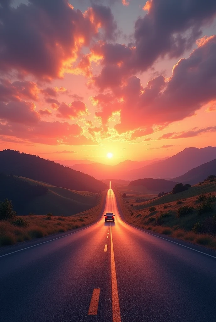 photo of an open road at sunset, symbolizing new beginnings.