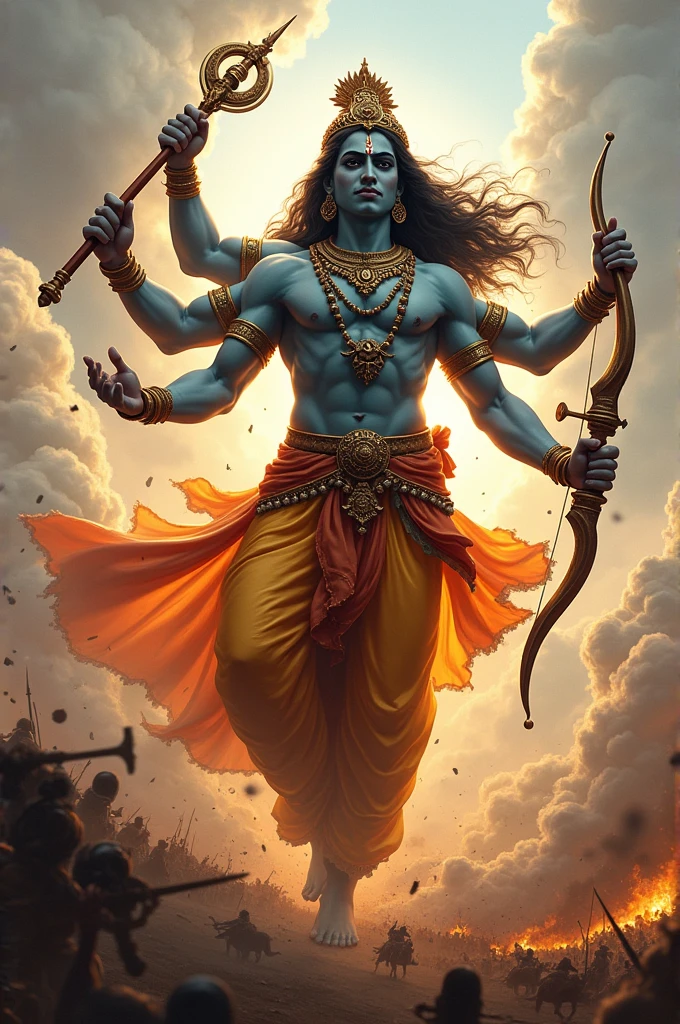 Lord krishna at war