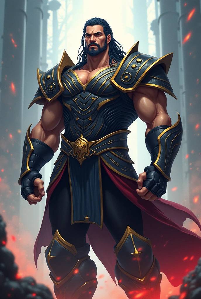 Animé, guerrier, inspiré de Roman Reigns, armure inspiré de celui de Lars Alexanderson