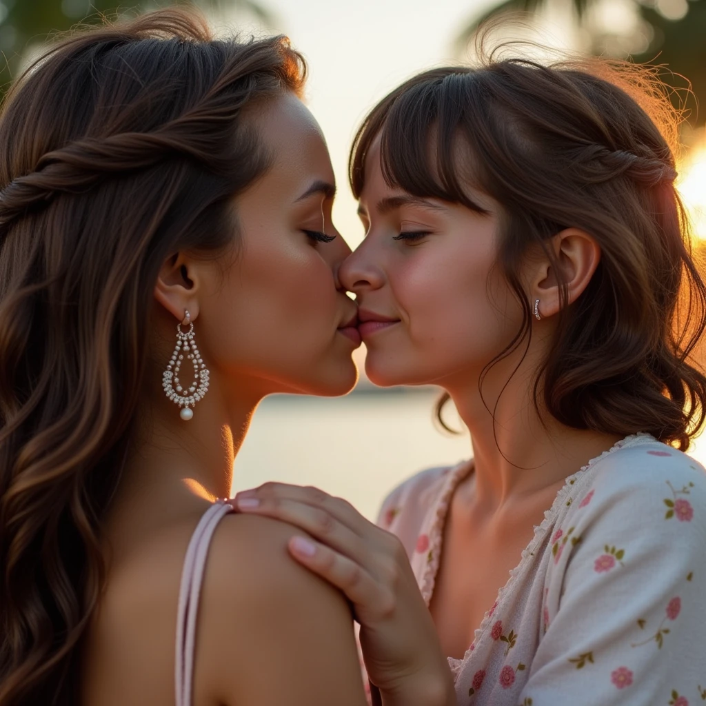 kissing, close up,