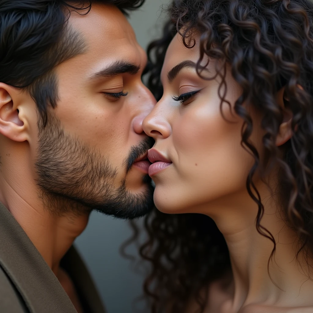 kissing, close up,