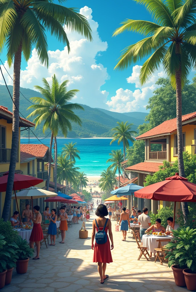 Generates a realistic image of the Dominican Republic with a vision from a person from Japan