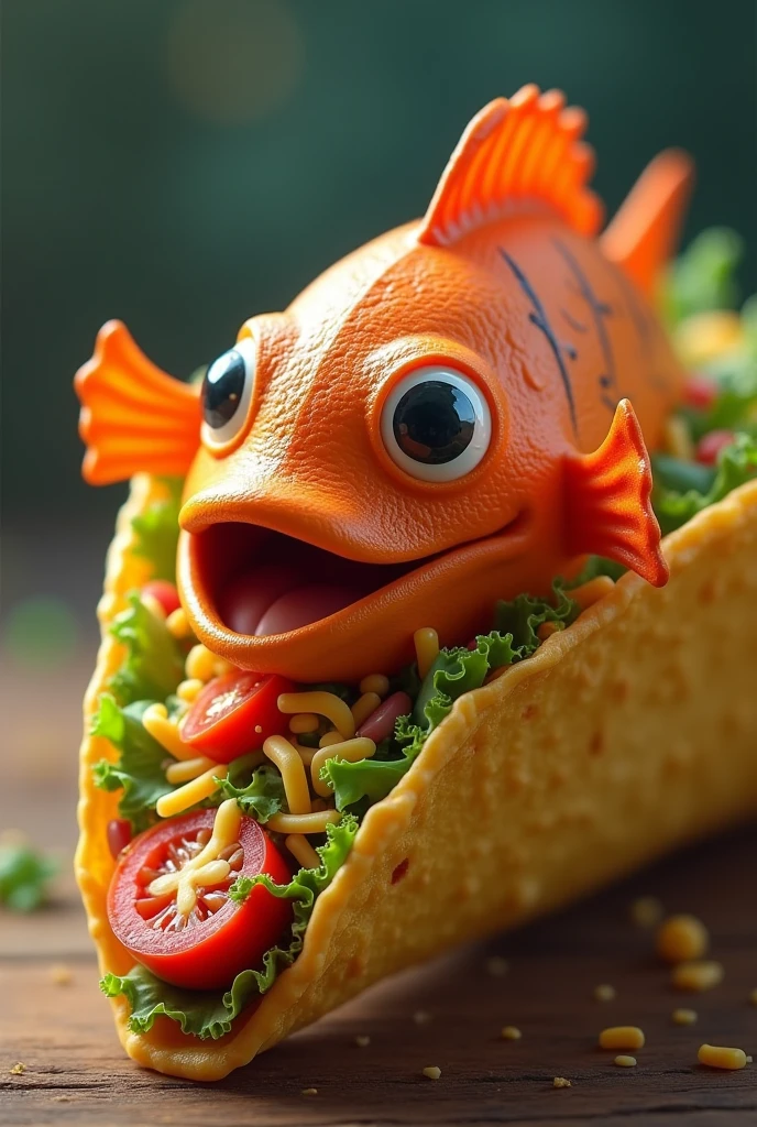 Fish costume on a taco