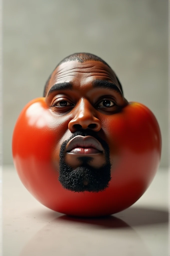 Recreate a tomato with Kanye West's face in great detail