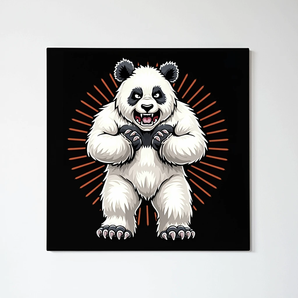 Super angry panda, sweaty 