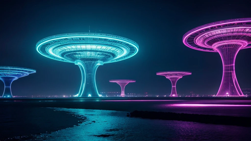a surreal landscape, fifth dimension, other universe, glowing energy fields, abstract geometric shapes, futuristic architecture, ethereal lighting, vibrant neon colors, (best quality, 4k, 8k, high resolution, masterpiece: 1.2), ultra detailed, (realistic, photorealistic, photorealistic: 1.37), cinematic compositing, digital art, concept art, highly detailed, dramatic lighting, moody atmosphere, mystical, surreal, intricate details
