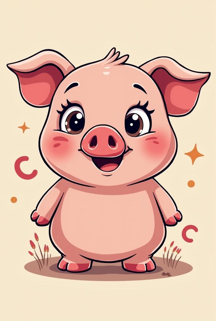 Make a t-shirt that has the initials CDVNG with the image of an animated pig