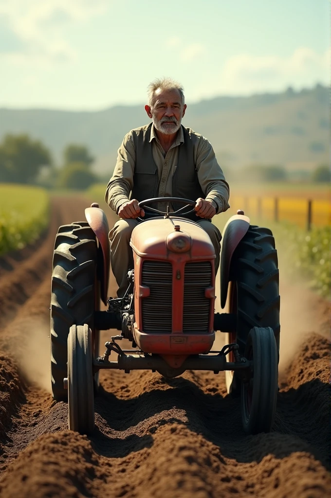 Poor Farmer in tractor