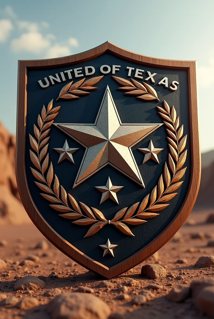 create a professional team shield that says “United of Texas”