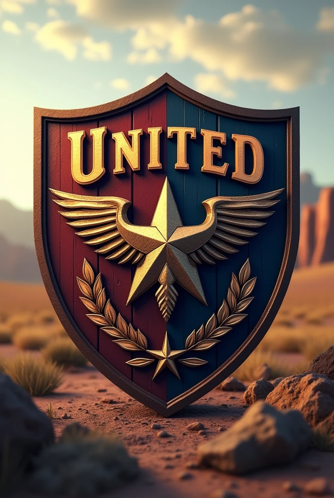create a professional team shield that says “United of Texas”