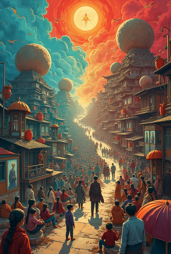 Illustrate how the society was formed poster no words.
