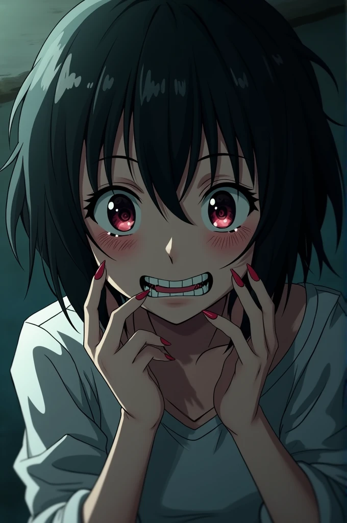 Crazy anime girl yandere
