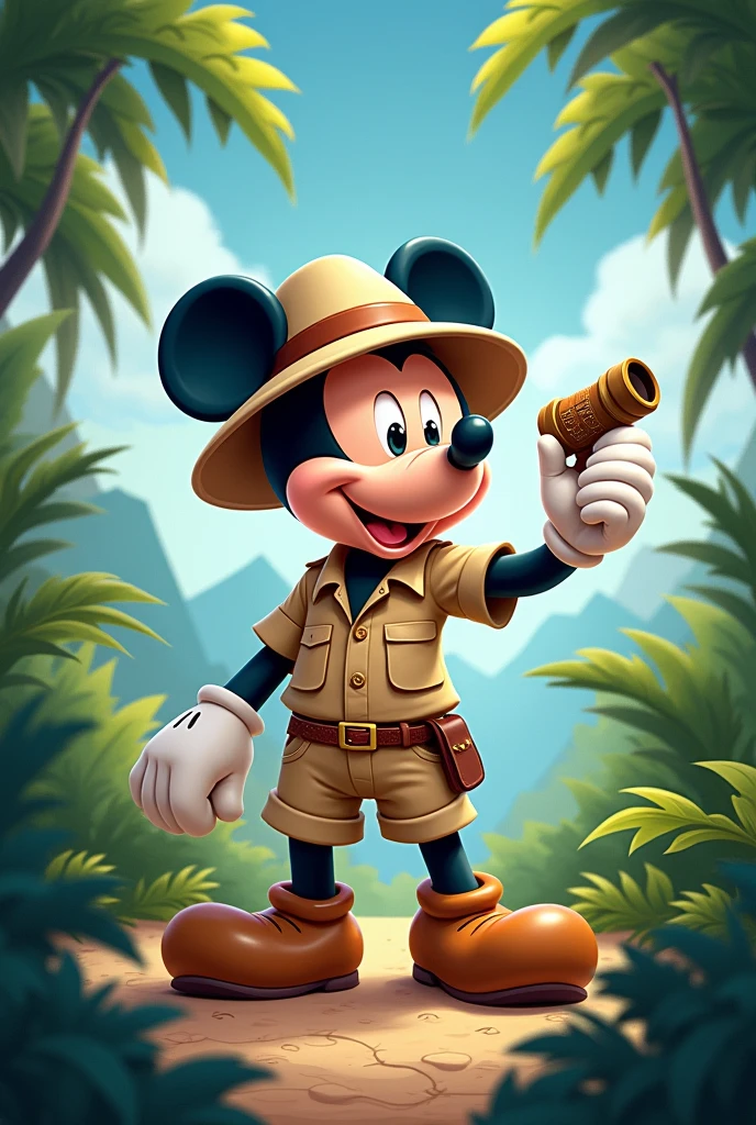 Mickey safari invitation with safari clothes