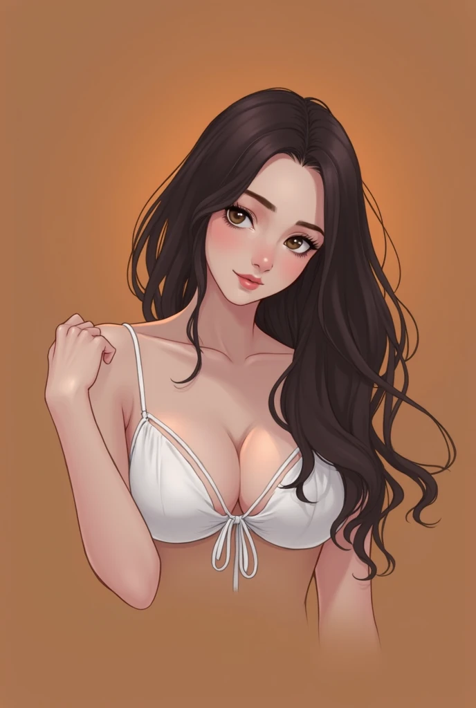 18 year old girl who looks good with nice breasts and light and dark hair in underwear