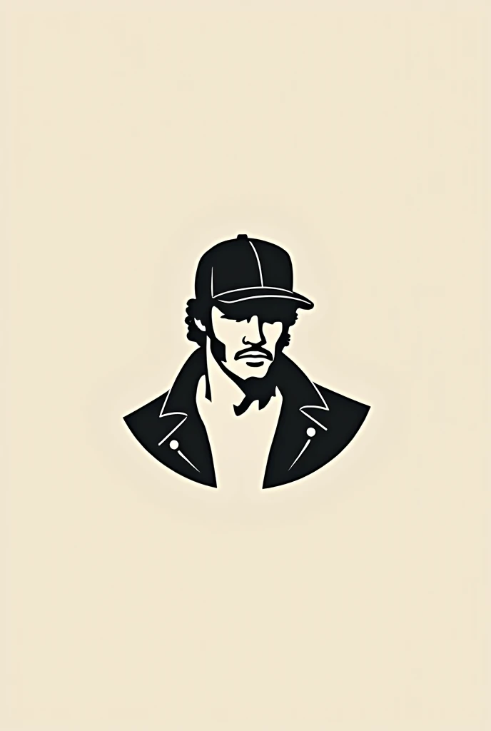 make a logo in reference to Rocky Balboa for a clothing store, minimalistic, and in reference to the MEN&#39;S FASHION STORE called "Balboa", make him like in his first movie, with hat and leather jacket 
