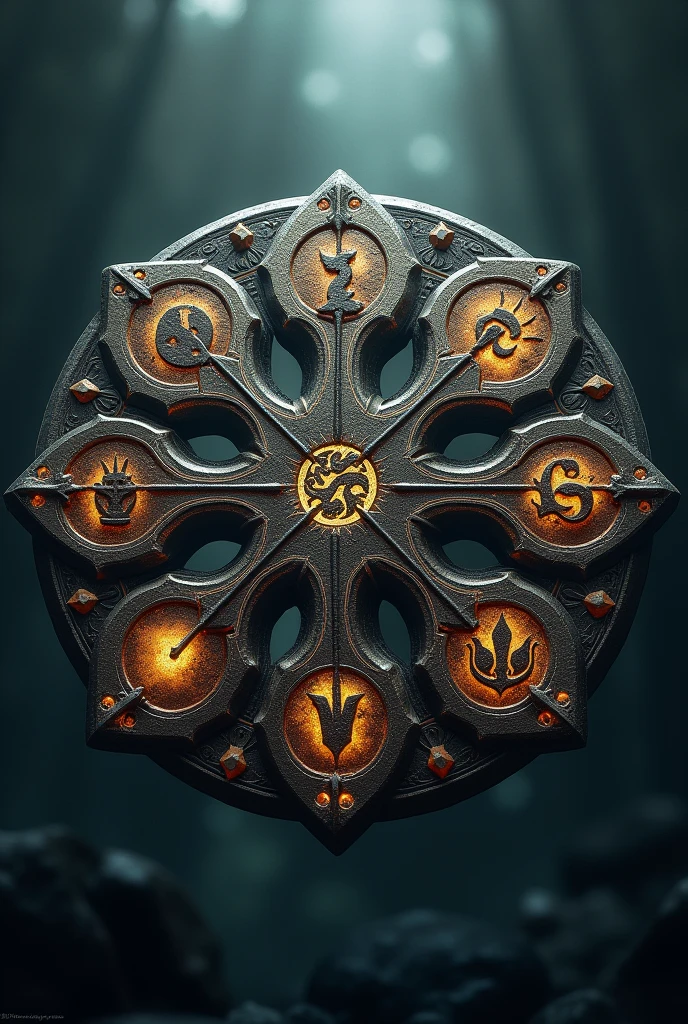 Ancient runes each representing an element (Ten runes in total and each one should represent the following things: darkness, craziness, fear, Mutation, corruption, evil, death, agony, plague and blood)