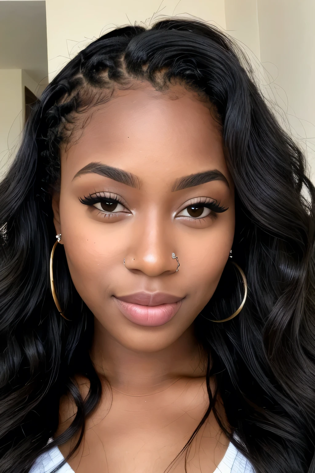 ((best quality)), ((masterpiece)), (detailed), perfect face(masterpiece, best quality), deep ebony 1girl, beautiful face, wavy hair