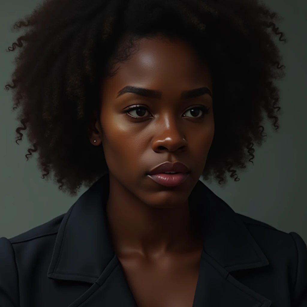 42-year-old black woman apprehensive. 