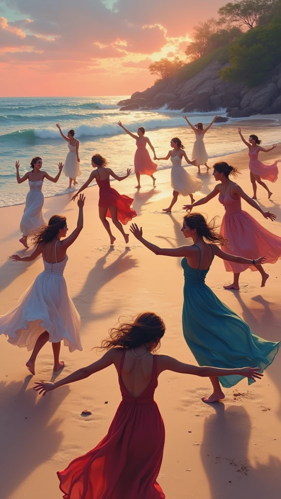 dancing on the beach