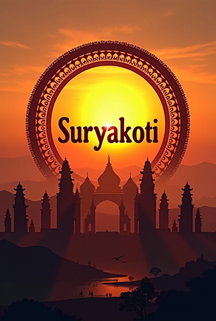 circle logo Background sunrising and front 7 ashwamedha ratha
Business name : SURYAKOTI
Slogan : Kannadiga