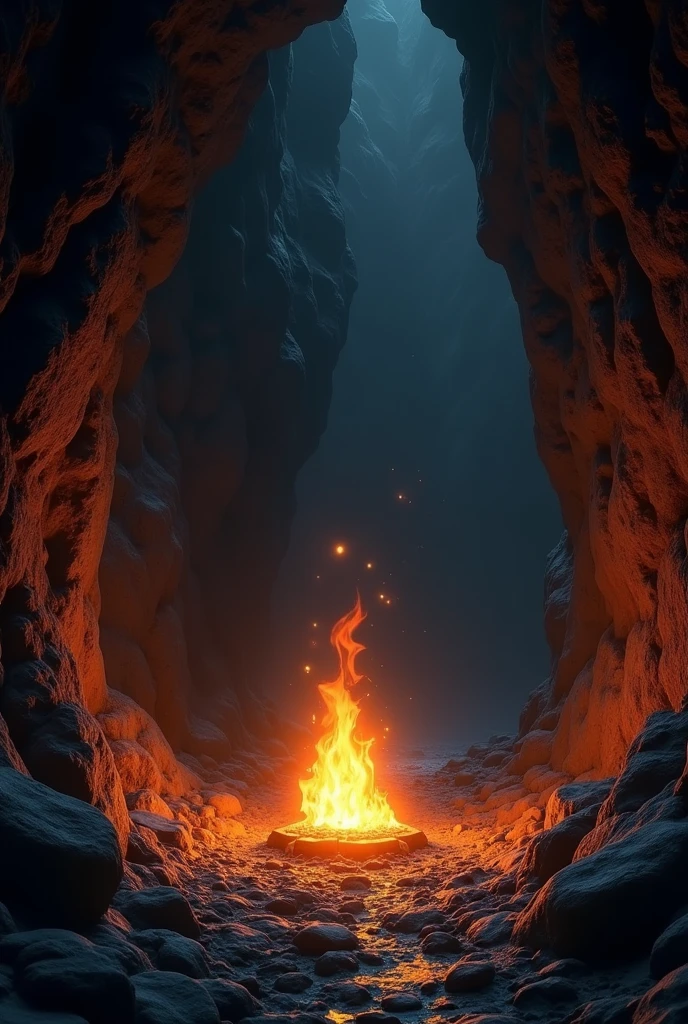 Cave,Dark and gloomy,Fire