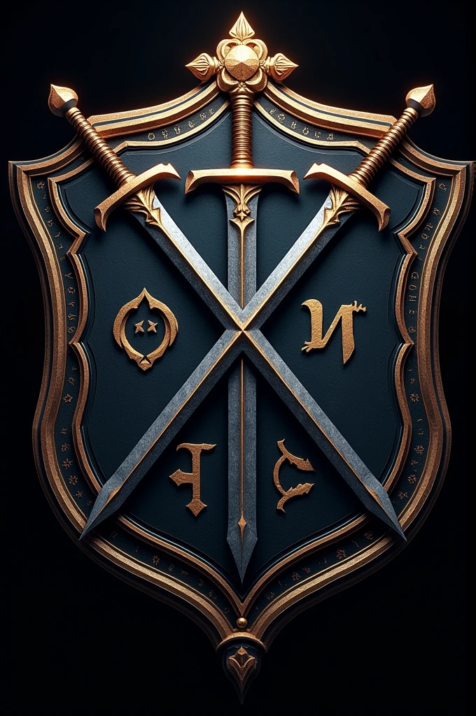 a coat of arms or symbol for this school Arcane Academy of Grimoires and Swordsmen Ebony