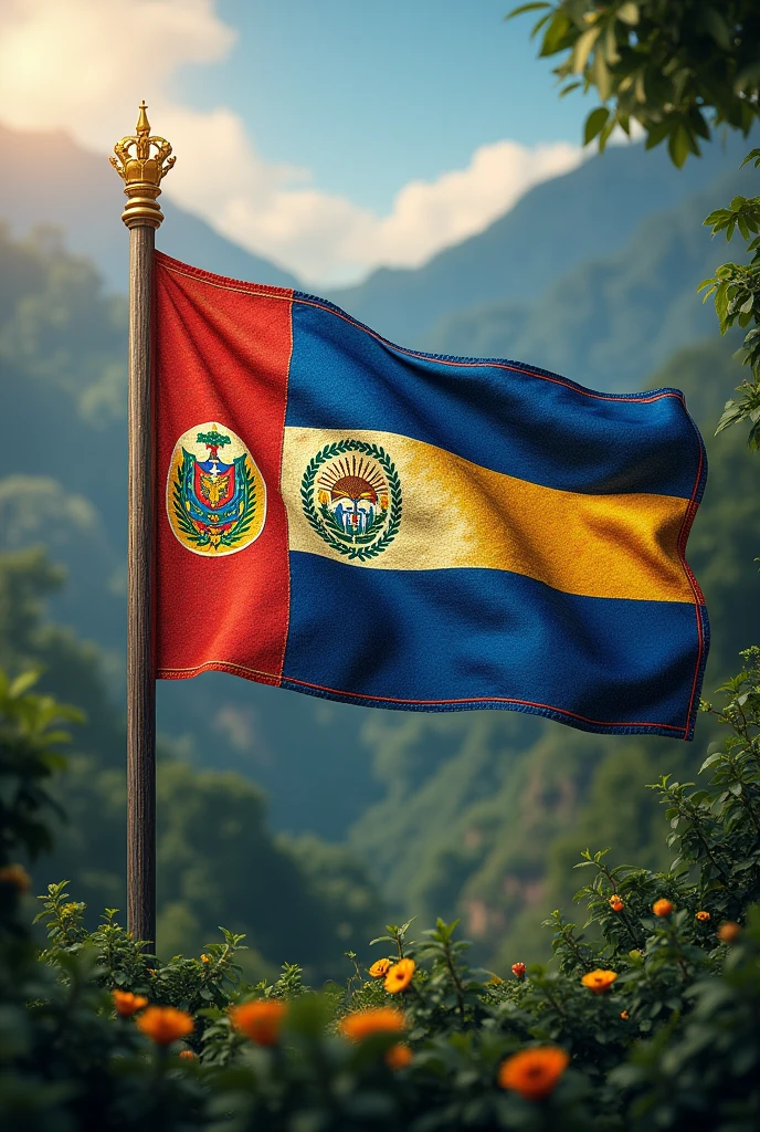 (Flag), Create a flag that represents the Northern Triangle of Central America (El Salvador, Guatemala and Honduras
