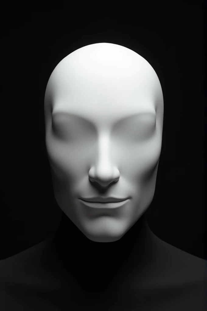 A full face mask of white colour black background 