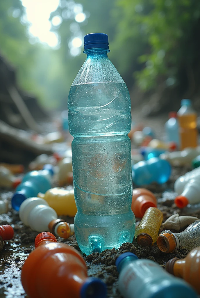 I want a thousand images of plastic bottles in different positions, places and environments
