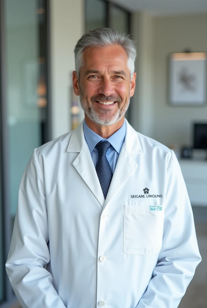 Create an image of a happy plastic surgeon