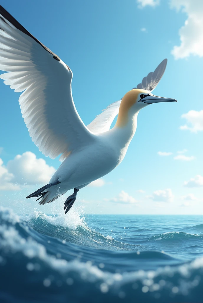 Adult gannet preparing to fish
