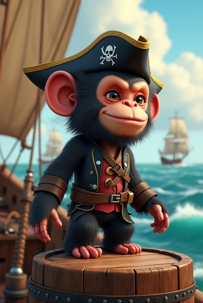 ape on a pirate ship